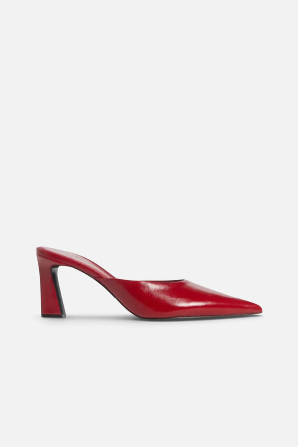 Jeffrey Campbell Women's Unamused Pointed Toe Mule in Cherry Red