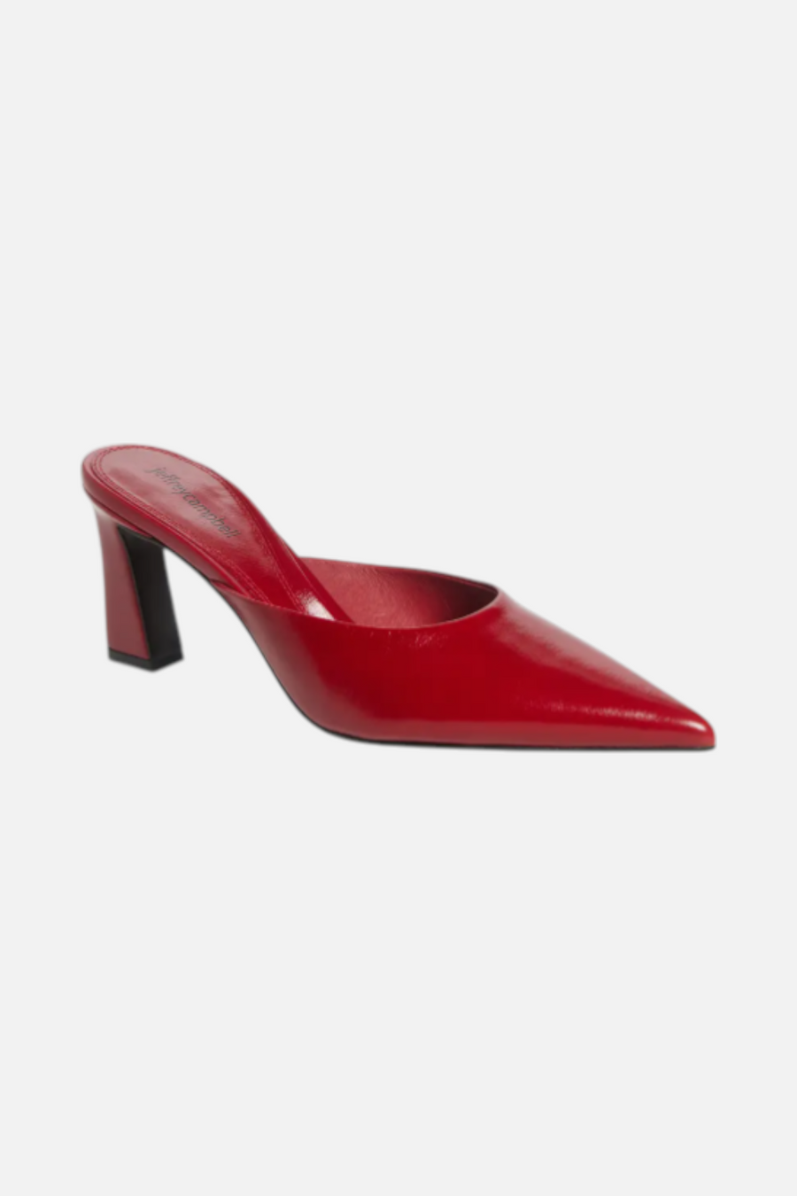 Jeffrey Campbell Women's Unamused Pointed Toe Mule in Cherry Red – side view