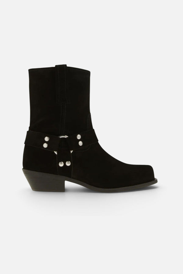 Jeffrey Campbell Women's Waylon Harness Boot in Black Suede