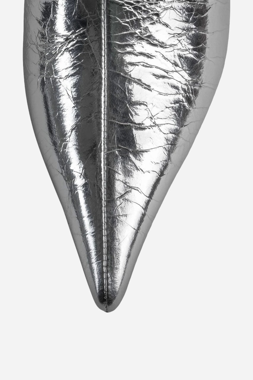 Jeffrey Campbell Sindee-Mh Ankle Boot in Silver Crinkle – CHROME