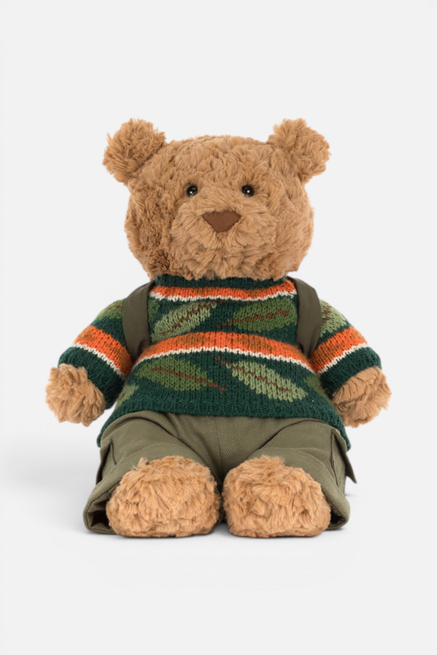 Jellycat Bartholomew Bear Hiking Plush Toy – flat lay