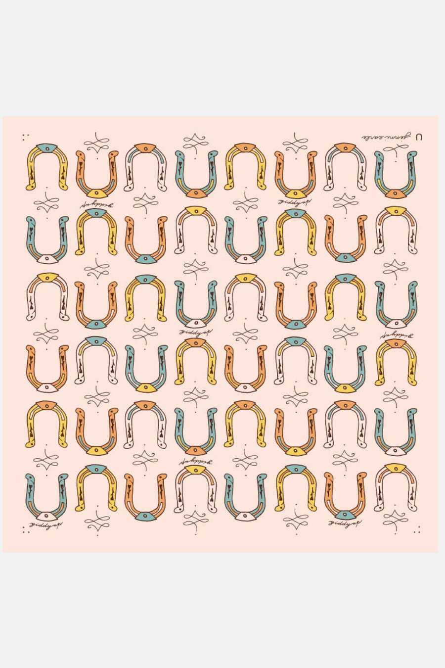 Jenni Earl Giddy Up Cotton Scarf in Cream – front view