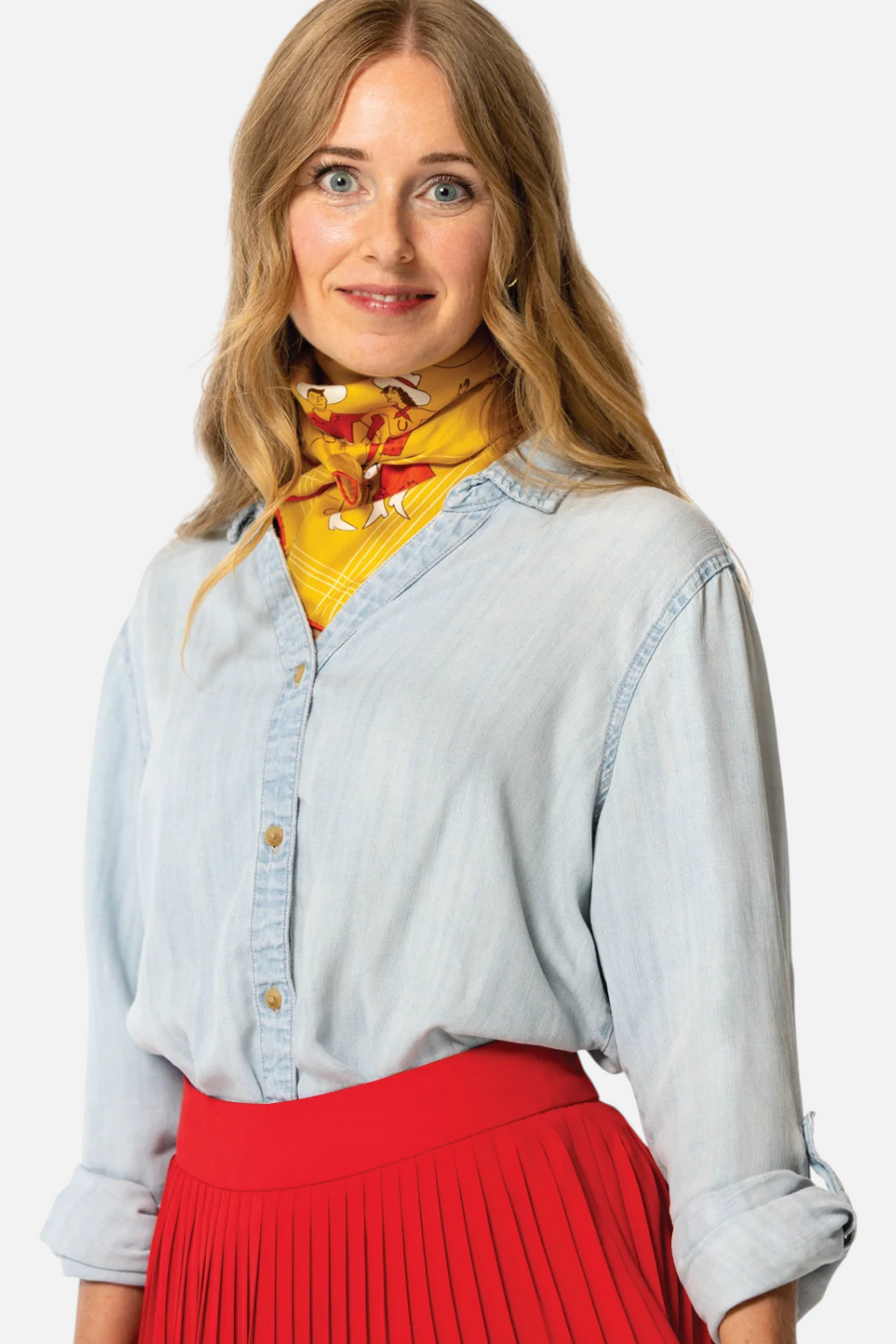 Jenni Earle Buck Up Buckaroo Silk Scarf – side view