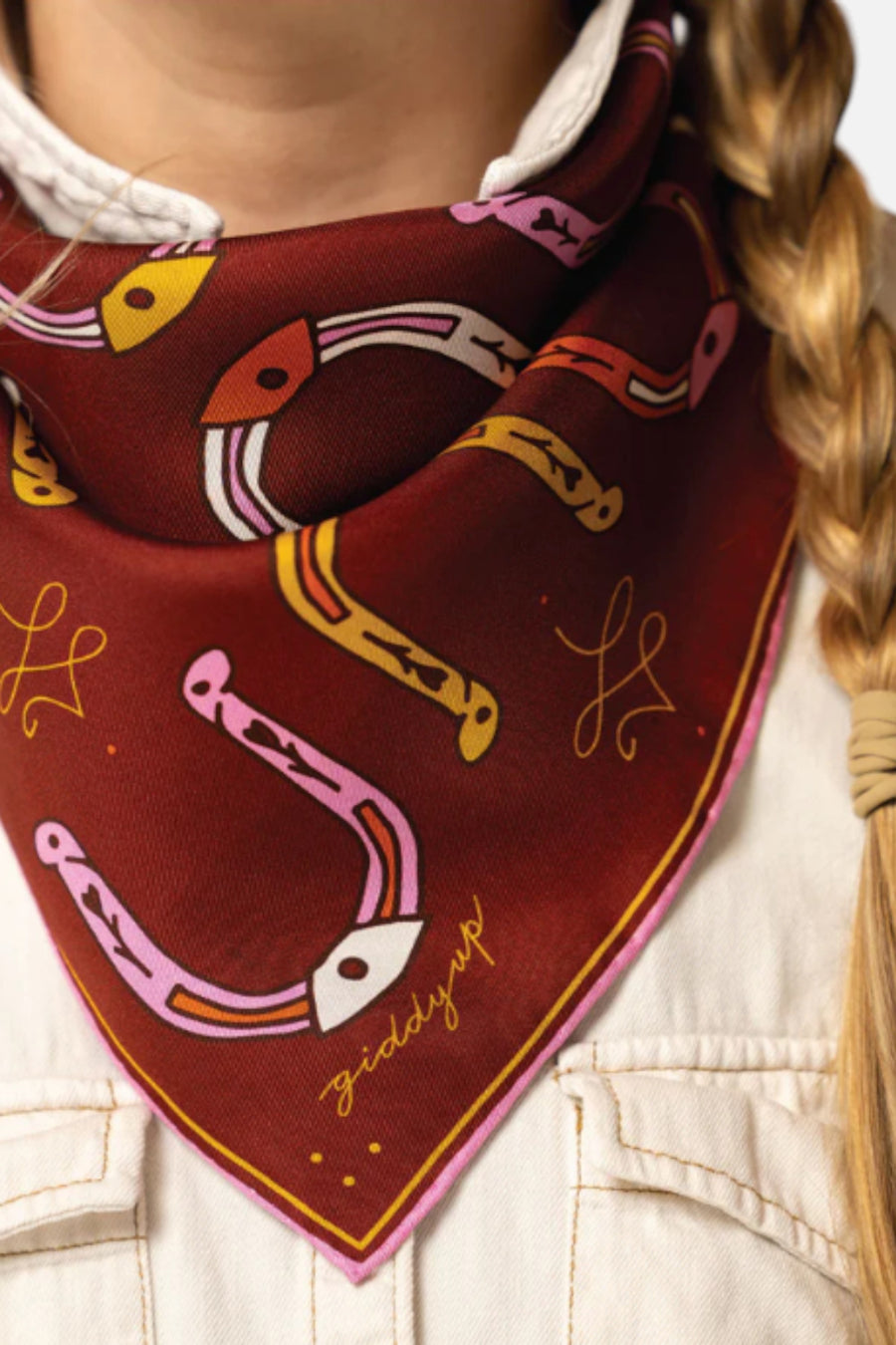 Jenni Earle Giddy Up Silk Scarf – front view