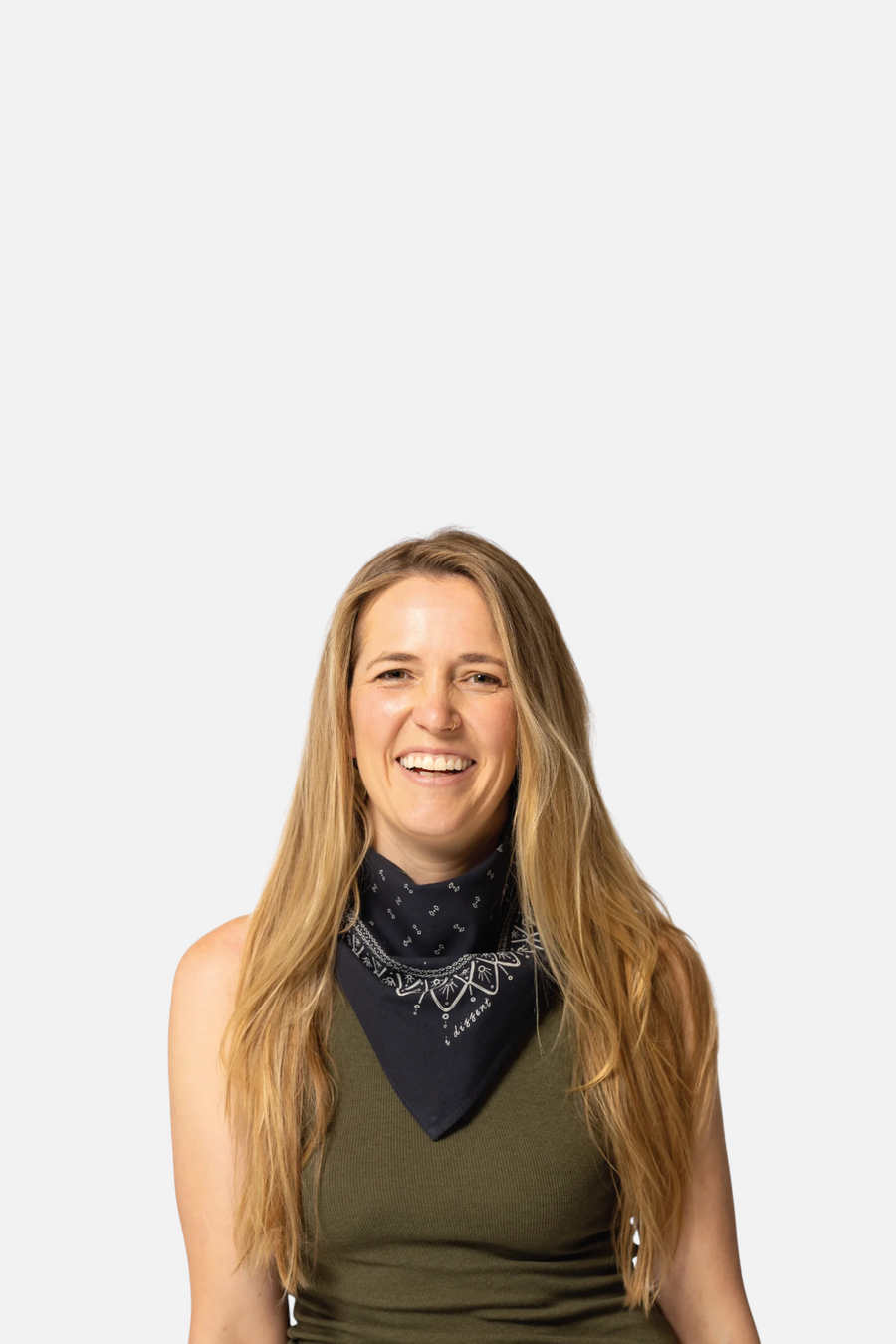 Jenni Earle I Dissent Heritage Bandana in Black – back view