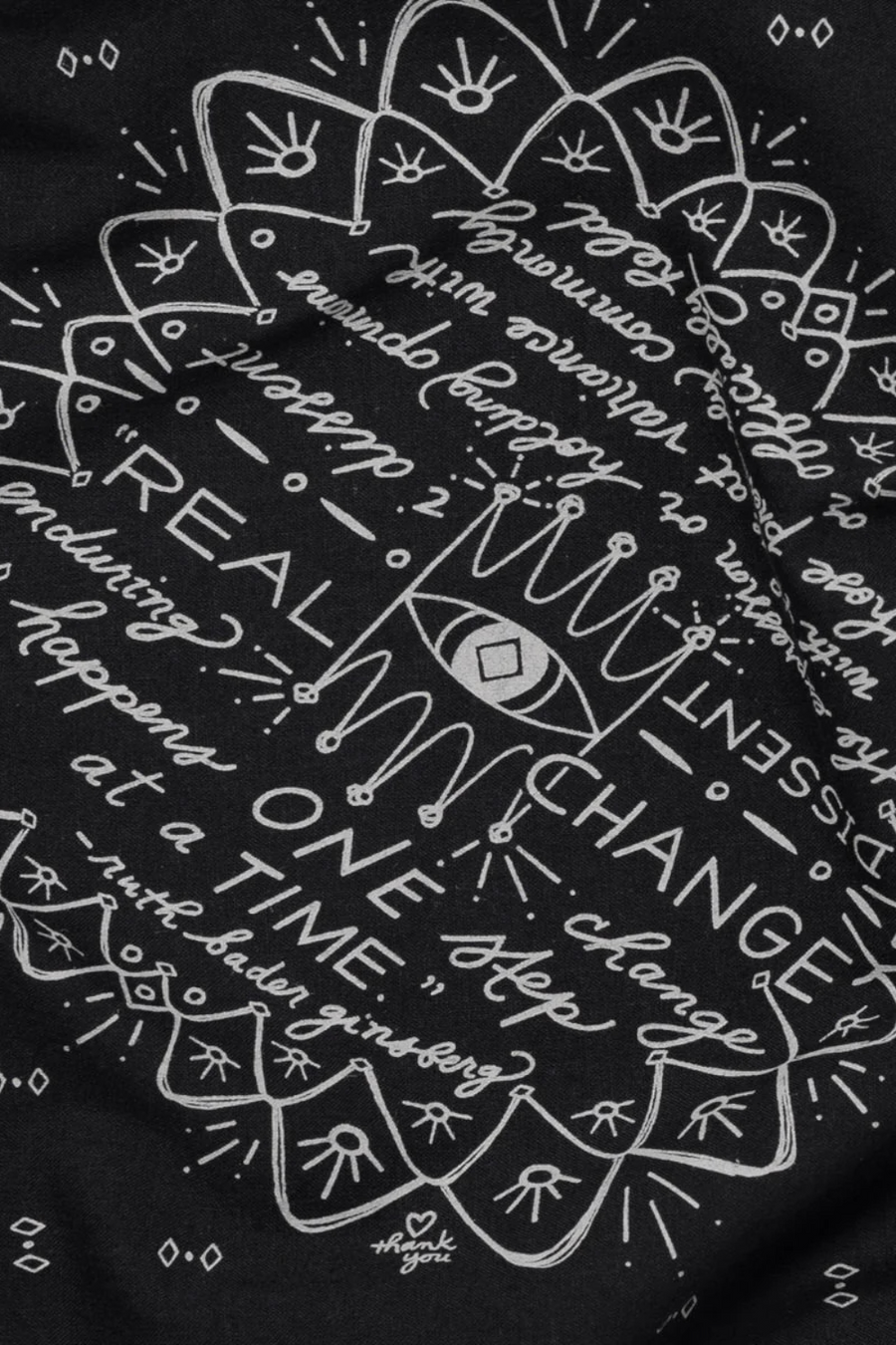 Jenni Earle I Dissent Heritage Bandana in Black – detail