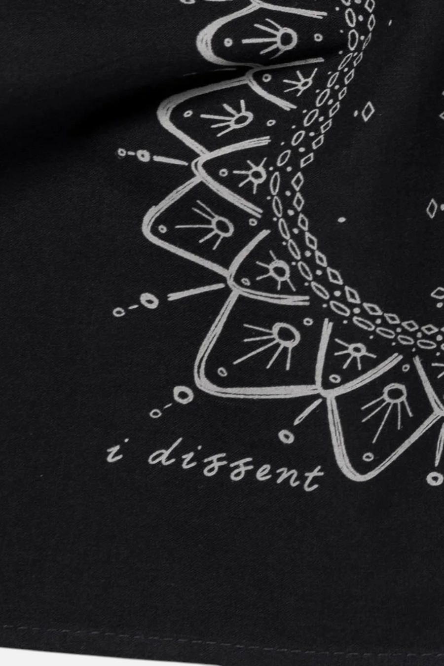 Jenni Earle I Dissent Heritage Bandana in Black – flat lay
