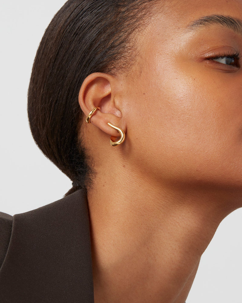 Jenny Bird Dara Ear Cuff & Climber Earring Set in Gold – back view