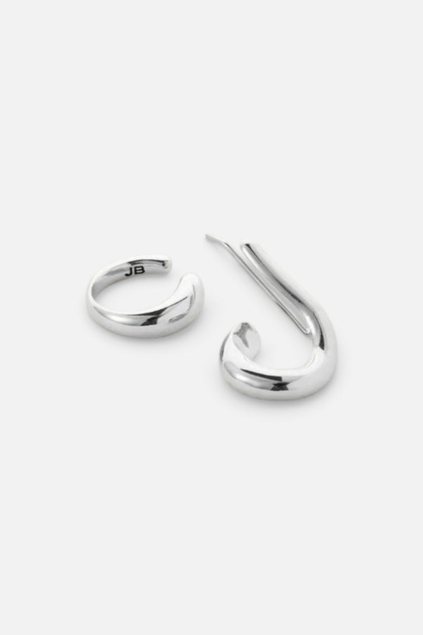 Jenny Bird Dara Ear Cuff & Climber Earring Set in Silver