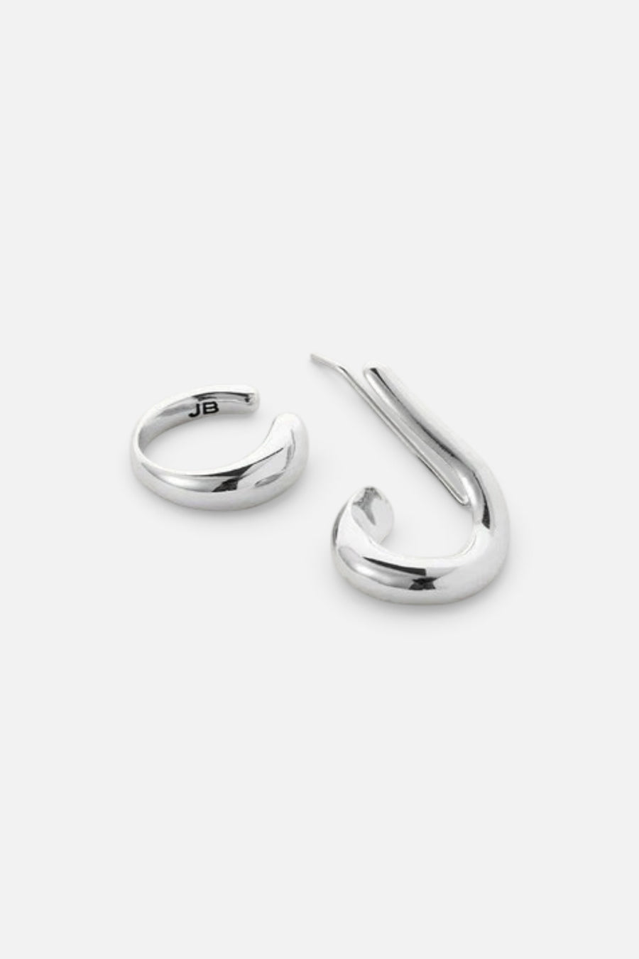 Jenny Bird Dara Ear Cuff & Climber Earring Set in Silver – front view
