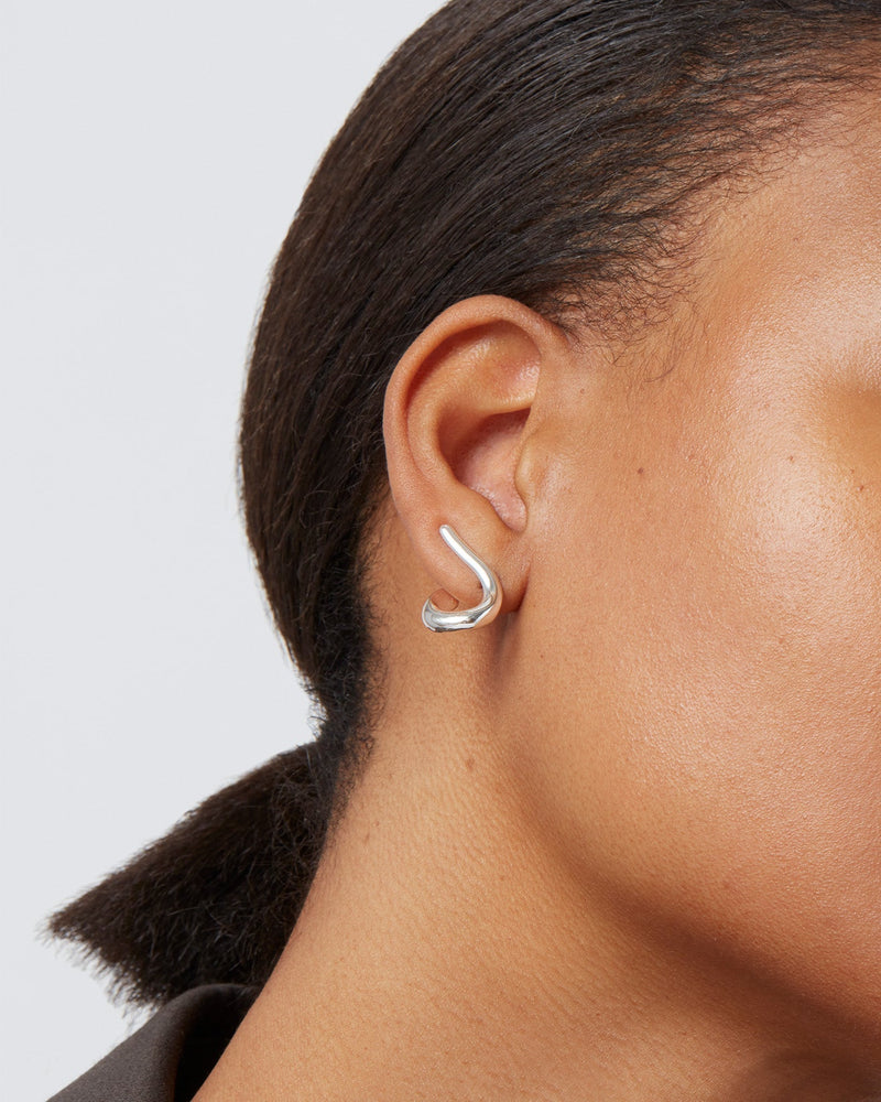 Jenny Bird Dara Ear Cuff & Climber Earring Set in Silver – side view