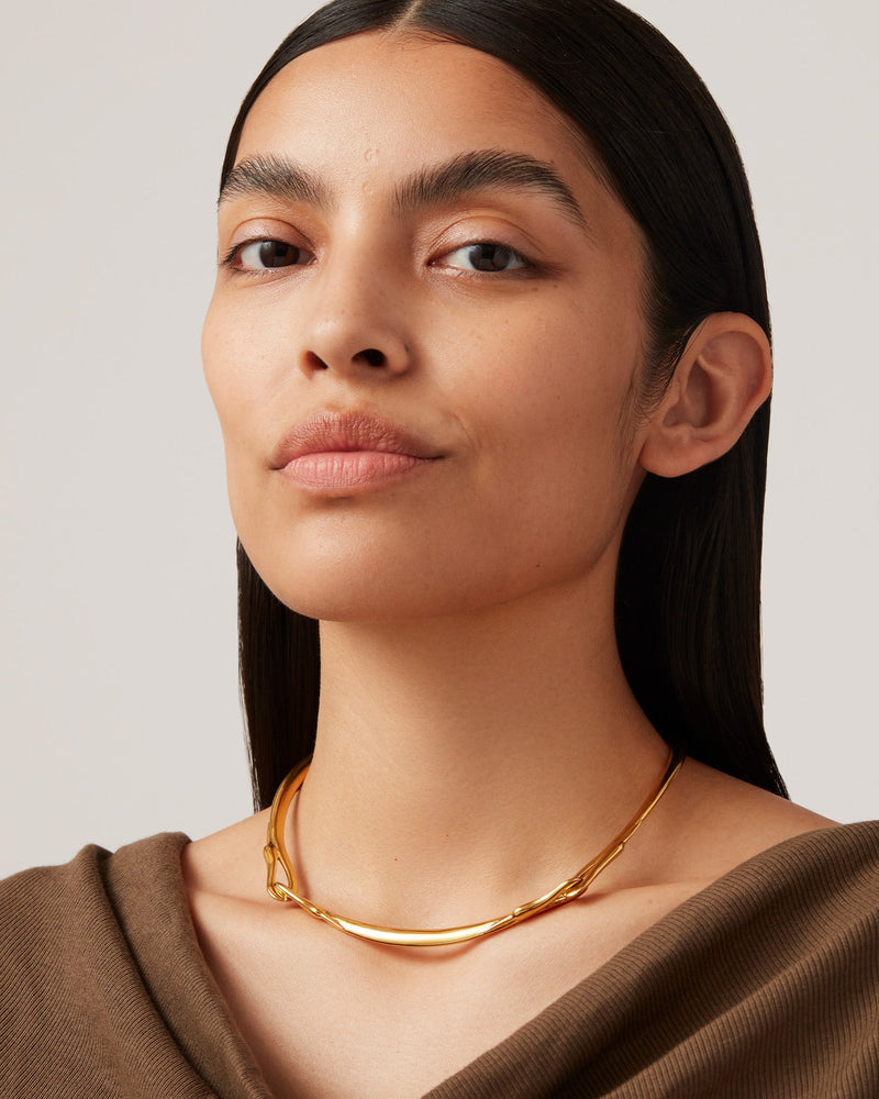 Jenny Bird Lisieux Collar Necklace in Gold – back view