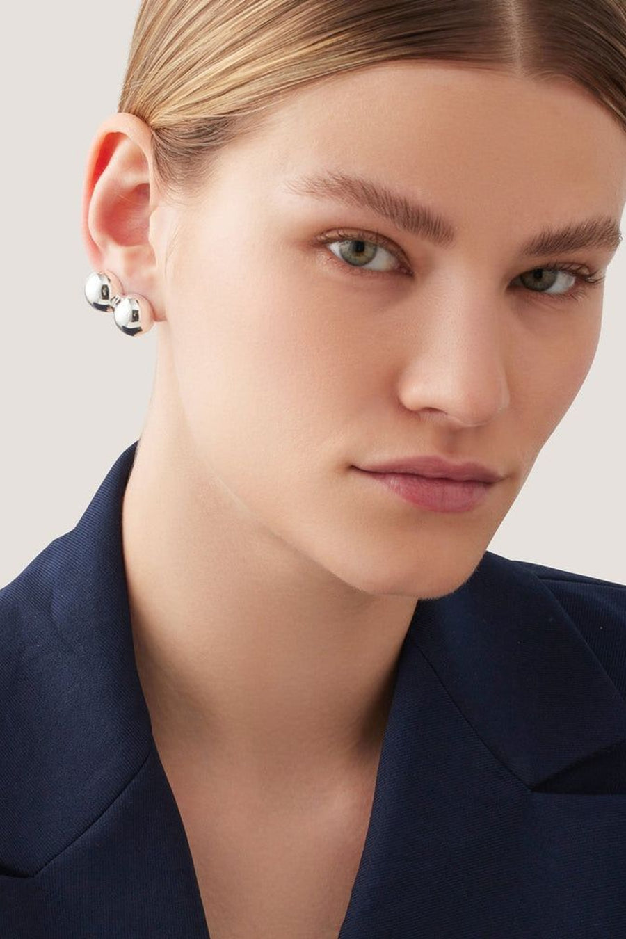 Jenny Bird Lyra Climber Earrings in Sterling Silver – side view