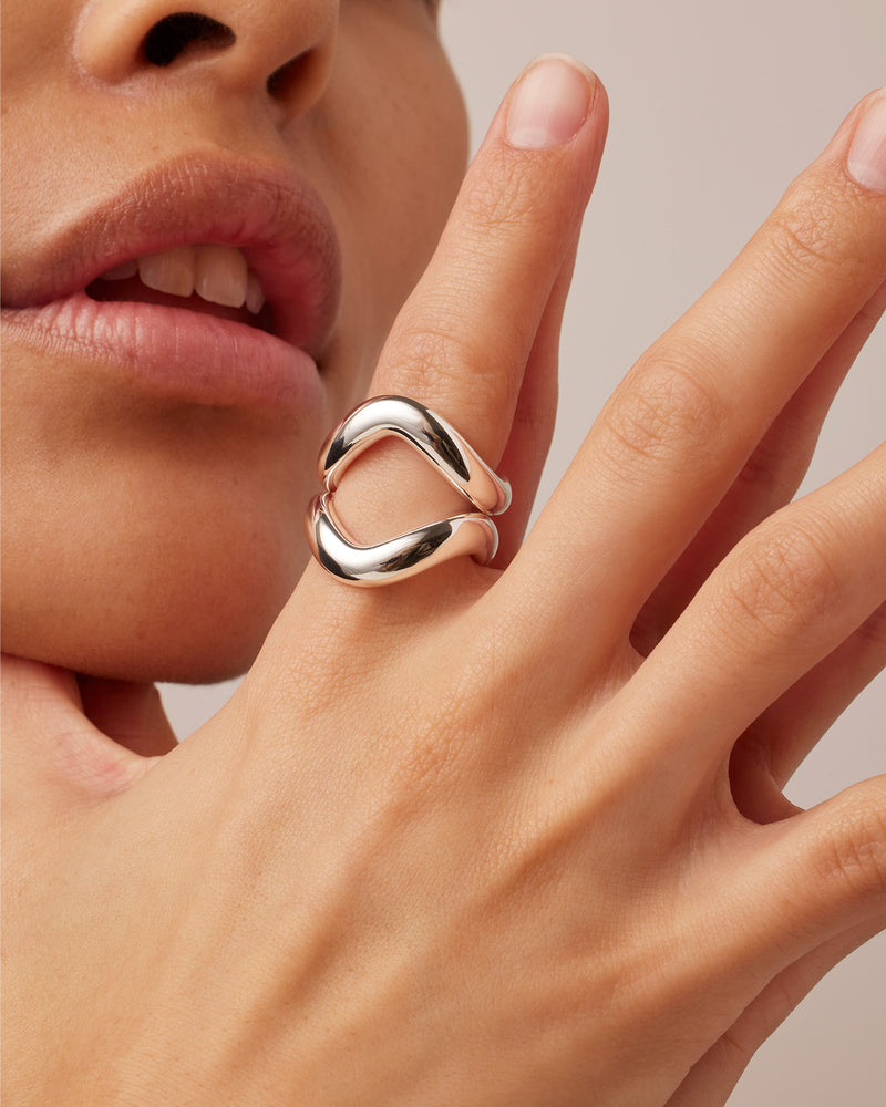 Jenny Bird Ola Ring Set in Sterling Silver - Size 6 – detail