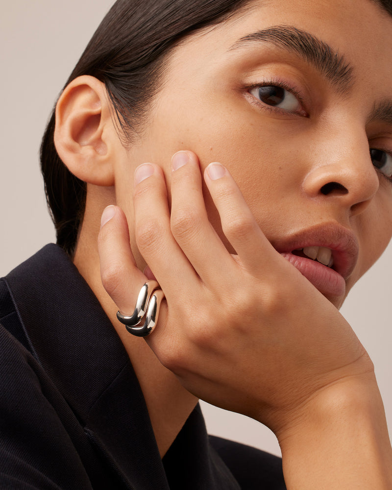 Jenny Bird Ola Ring Set in Sterling Silver - Size 6 – side view
