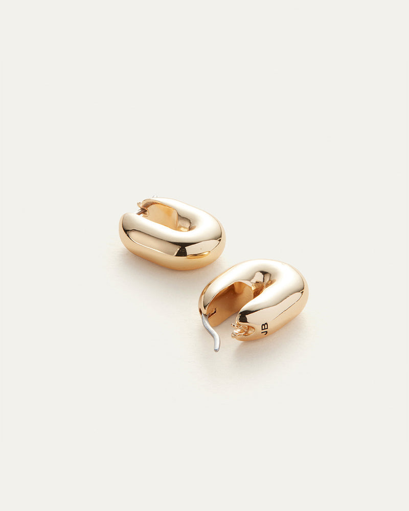 Jenny Bird Puffy U-Link Earrings in Gold – back view
