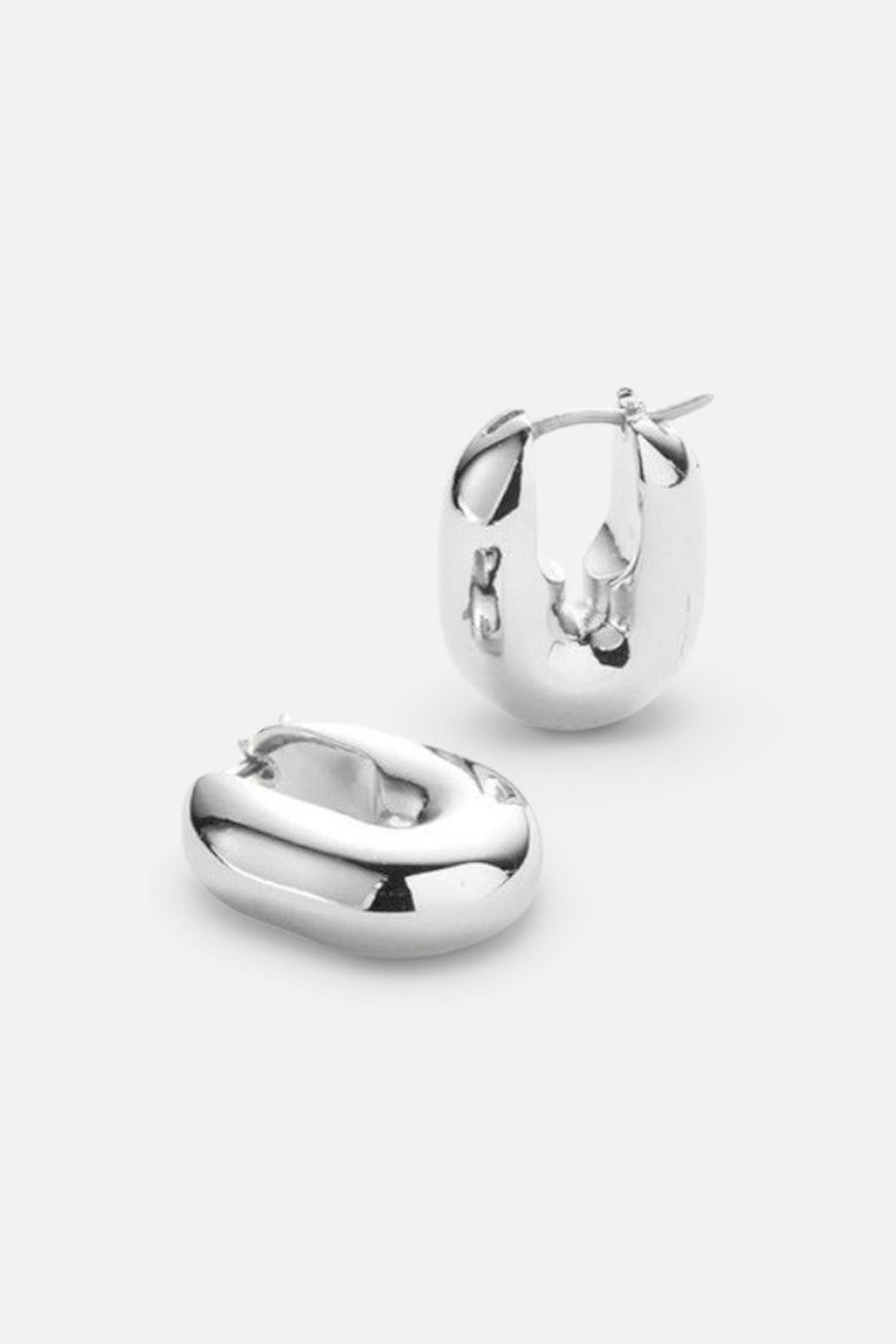 Jenny Bird Puffy U-Link Earrings in Sterling Silver – front view