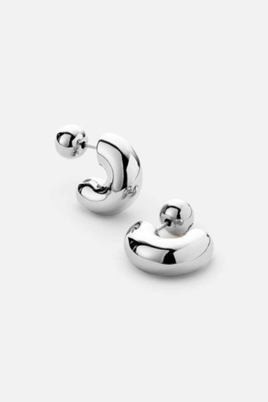 Jenny Bird Small Tome Hoop Earrings in Sterling Silver – front view