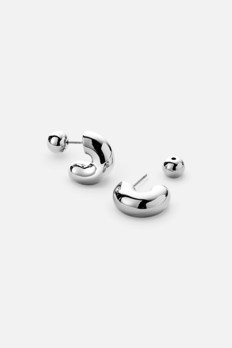 Jenny Bird Small Tome Hoop Earrings in Sterling Silver – side view