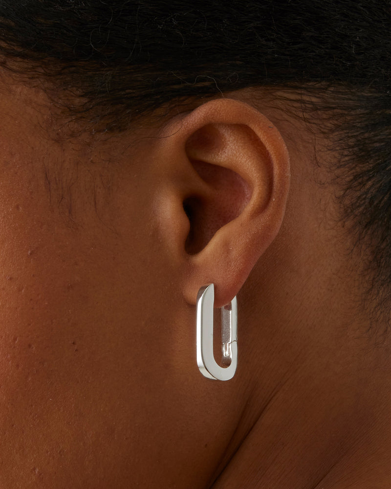 Jenny Bird U-Link Earrings in Sterling Silver – detail