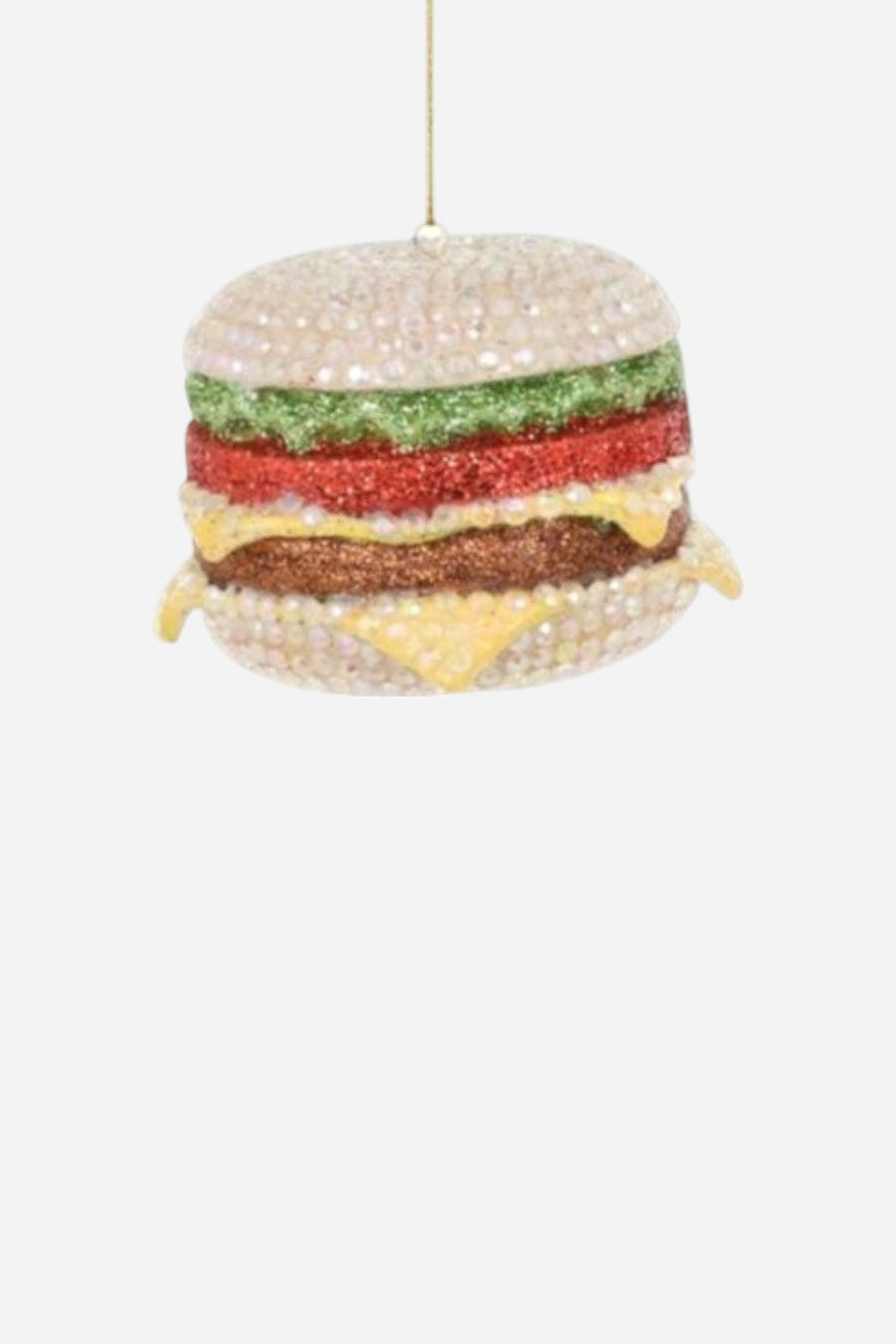 Jeweled Cheeseburger Ornament – front view
