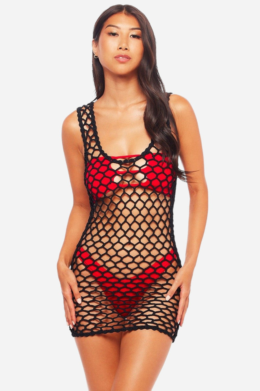 JMP The Label Bermuda Coverup Dress in Midnight Black – front view