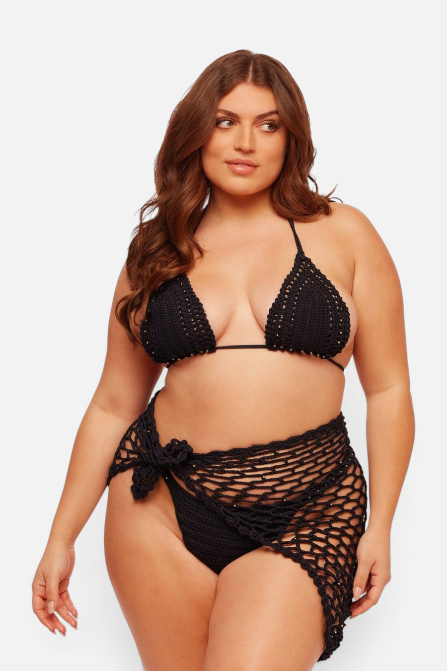 JMP The Label Cabo Triangle Top in Midnight Black – detail