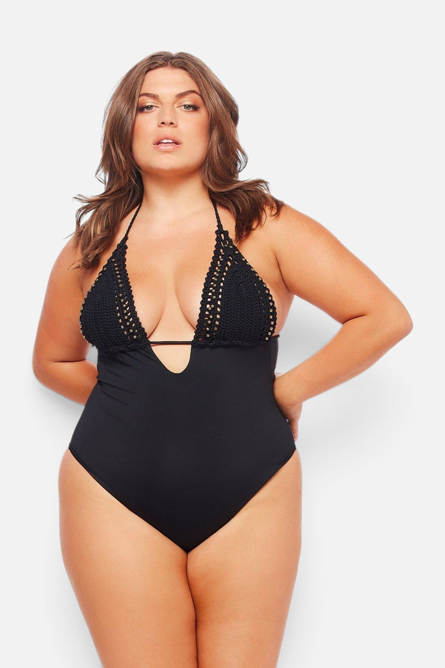 JMP The Label Caracas One Piece in Midnight Black – flat lay