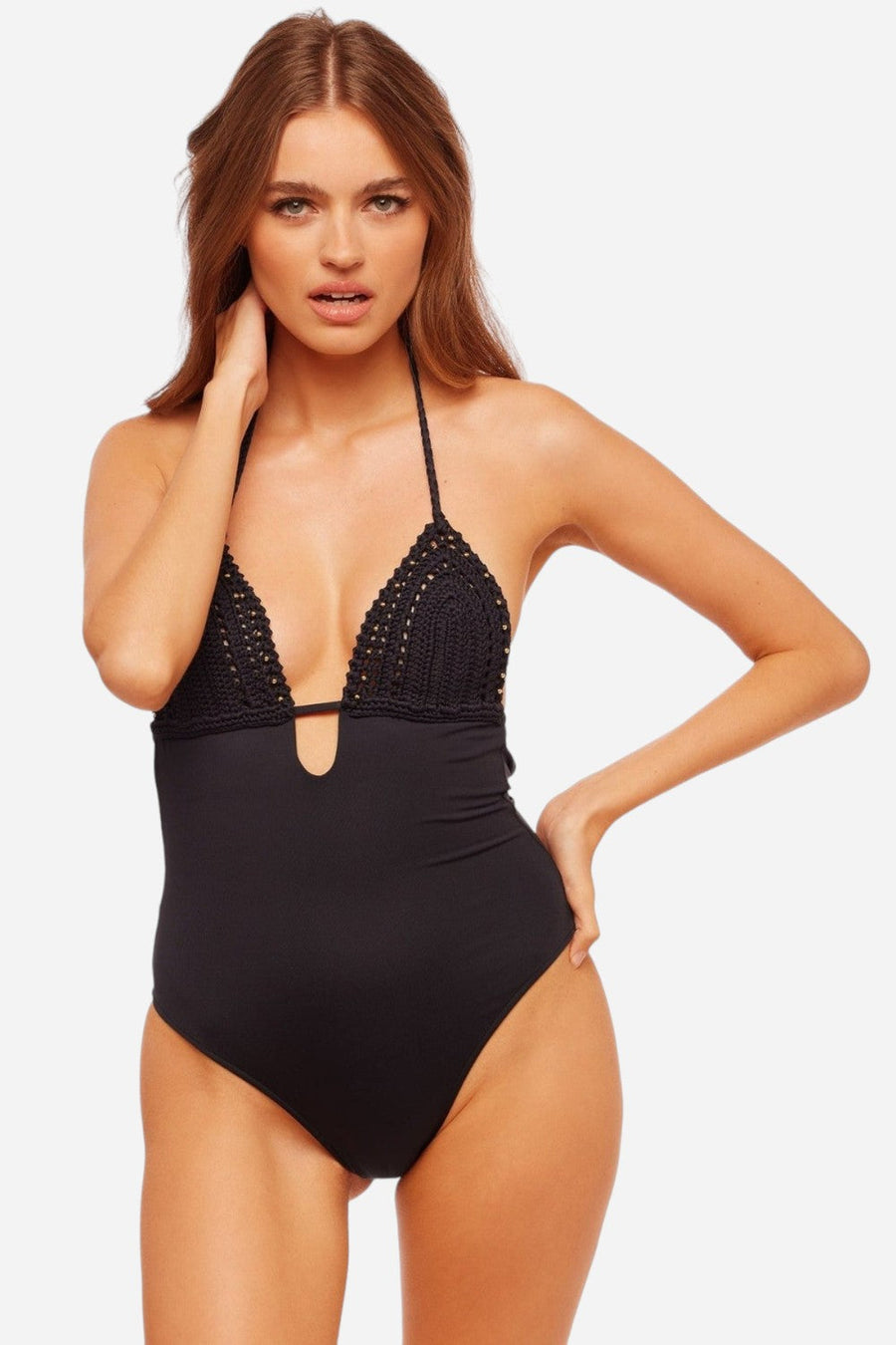 JMP The Label Caracas One Piece in Midnight Black – front view
