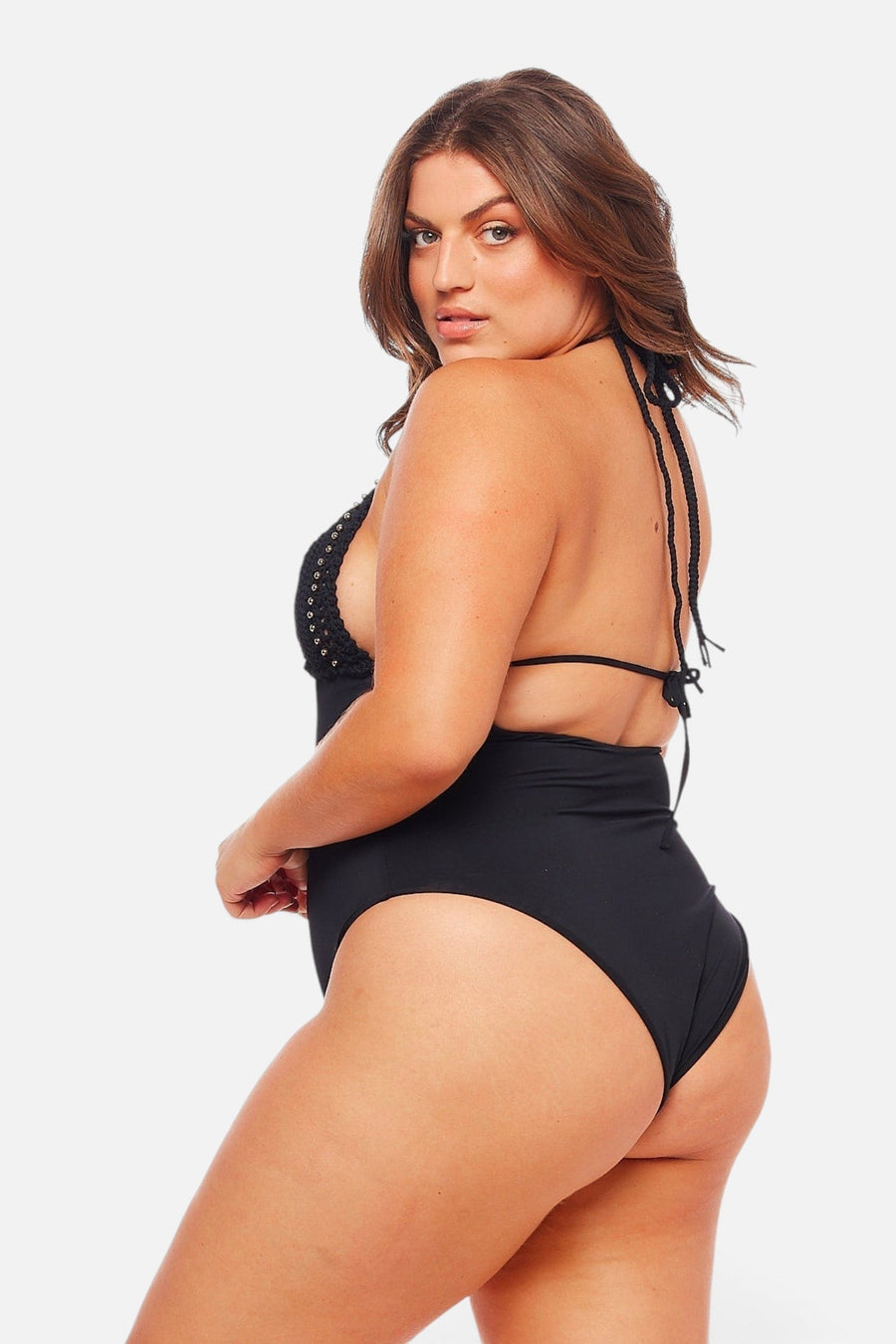 JMP The Label Caracas One Piece in Midnight Black – side view