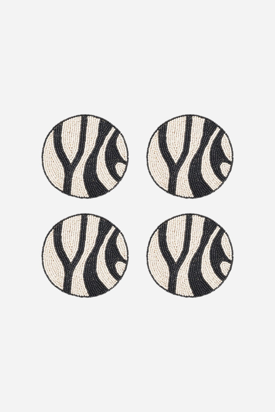 Joanna Buchanan Zebra Coasters, Black - Set of 4 – back view