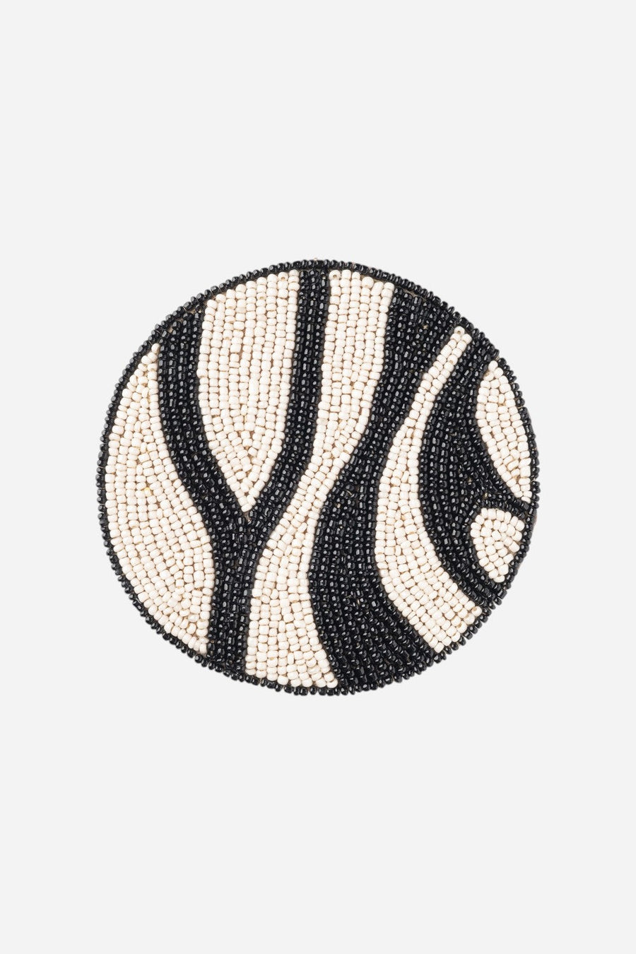 Joanna Buchanan Zebra Coasters, Black - Set of 4 – front view