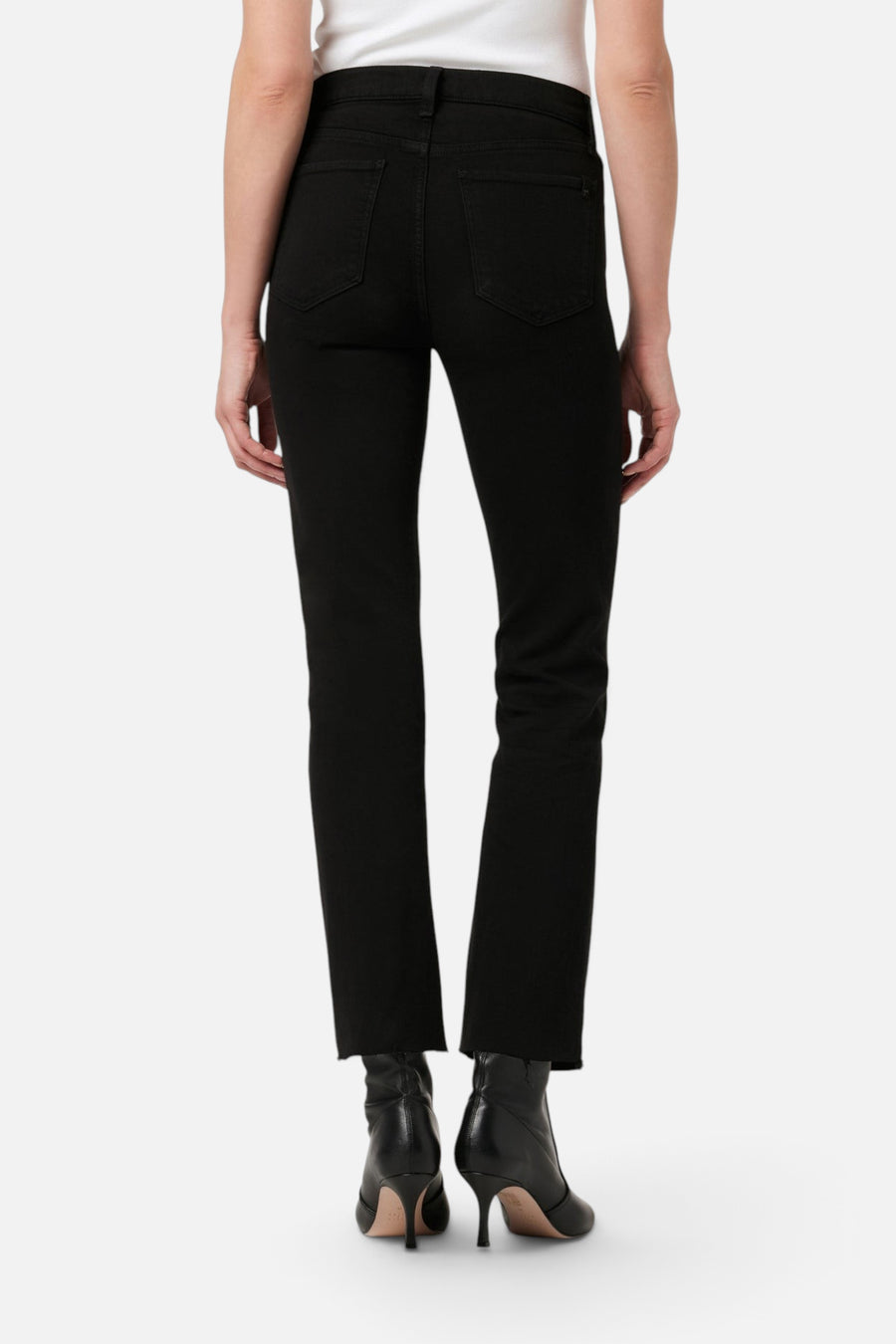 Joes Jeans Callie High Rise Cropped Bootcut Raw Hem Jean in Black – side view
