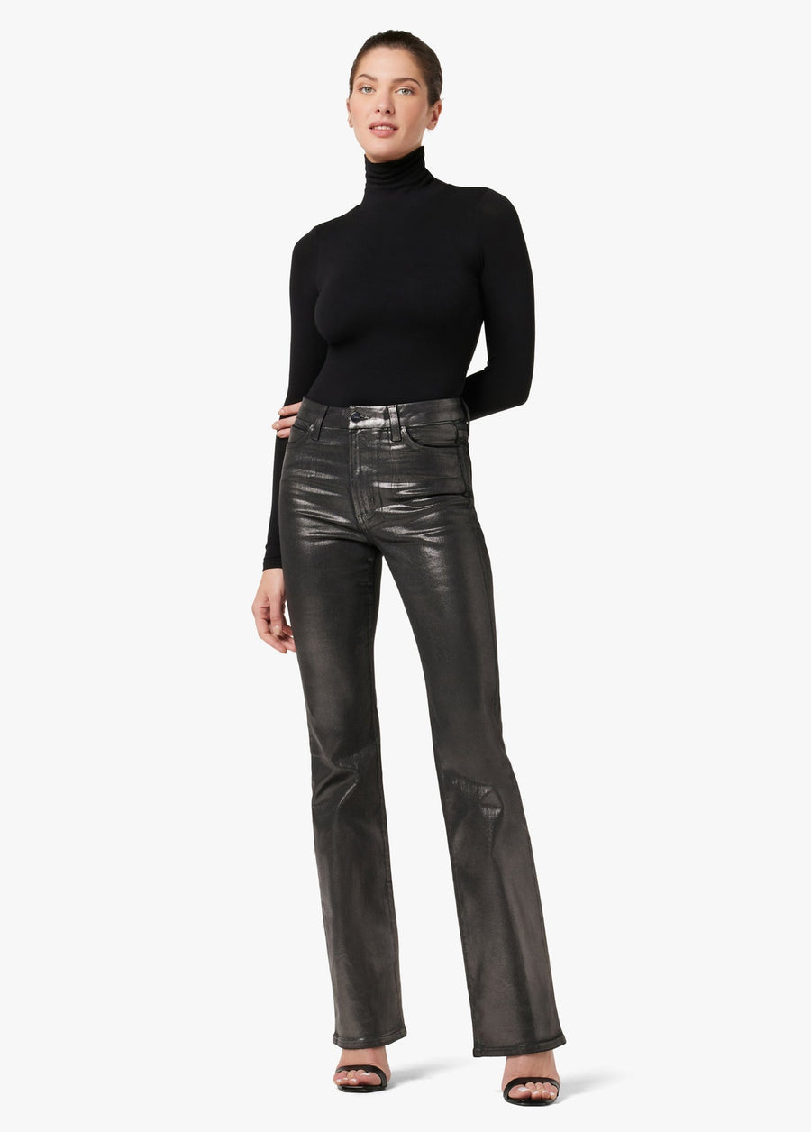 Joes Jeans Hi Honey High Rise Curvy Boot Cut Foil Pants in Gunmetal – alternate