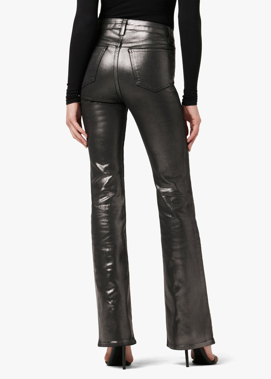 Joes Jeans Hi Honey High Rise Curvy Boot Cut Foil Pants in Gunmetal – side view