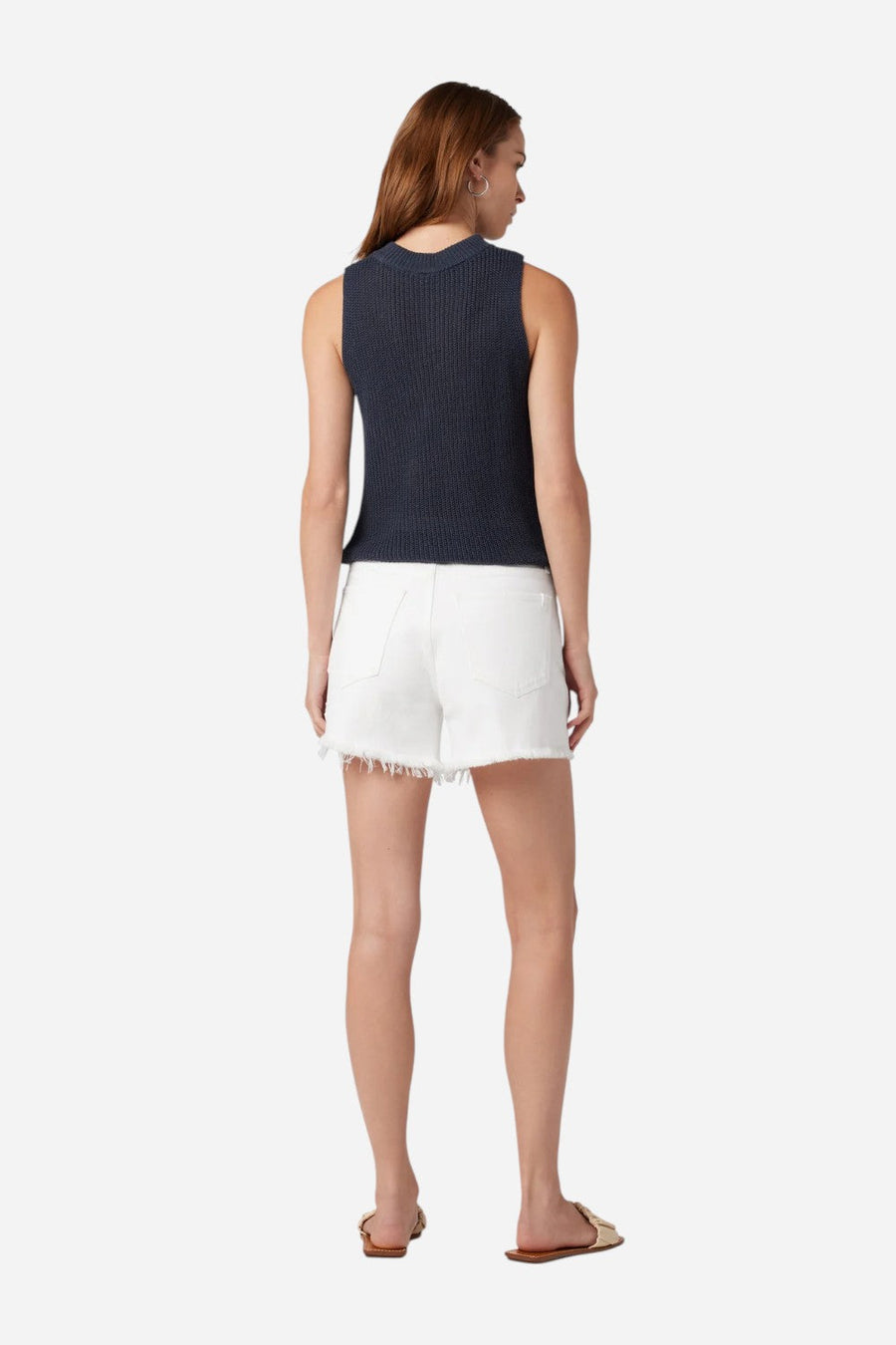 Joe's Jeans Jessie Relaxed Short with Fray Hem in White – alternate