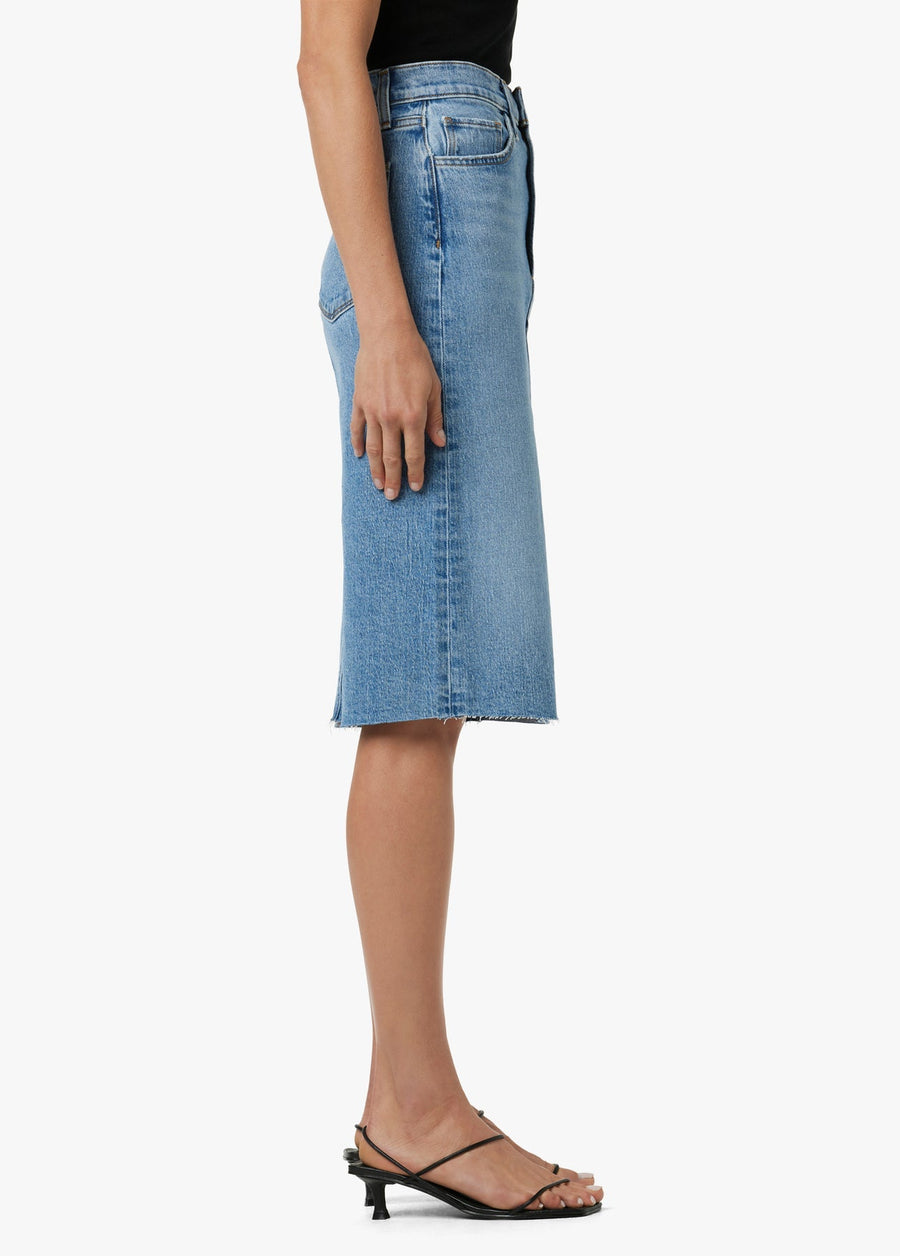 Joes Jeans Joplin Skirt with Raw Hem in Bad Habit – back view