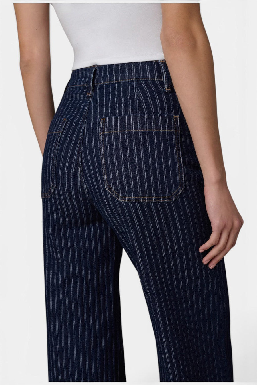 Joes Jeans Mia Patch Pocket High-Rise Wide Leg Jean in Indigo Stripe – alternate