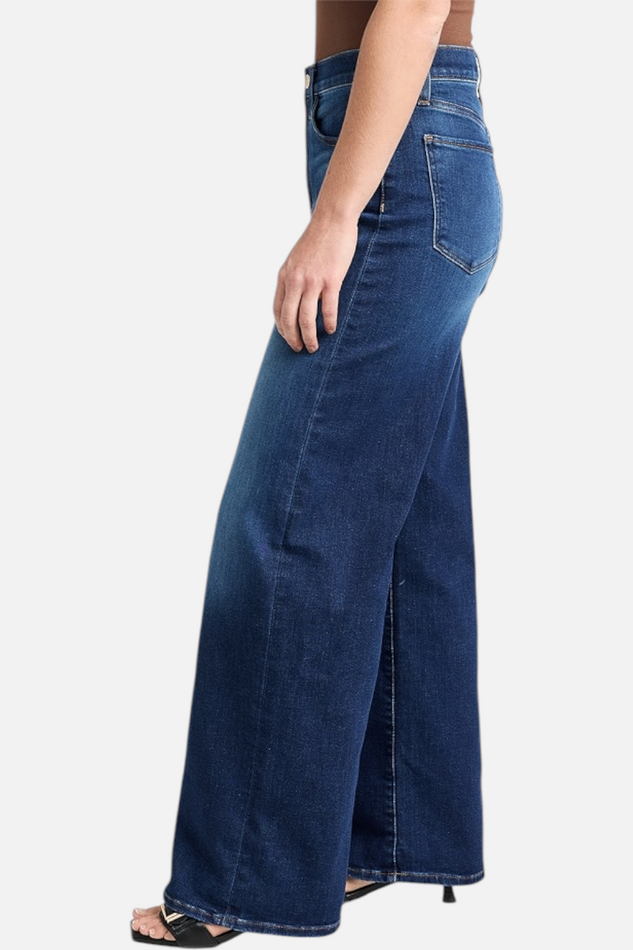 Joe's Jeans Mia Petite Wide Leg Jeans in Exhale – back view