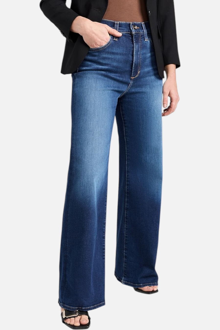 Joe's Jeans Mia Petite Wide Leg Jeans in Exhale – front view