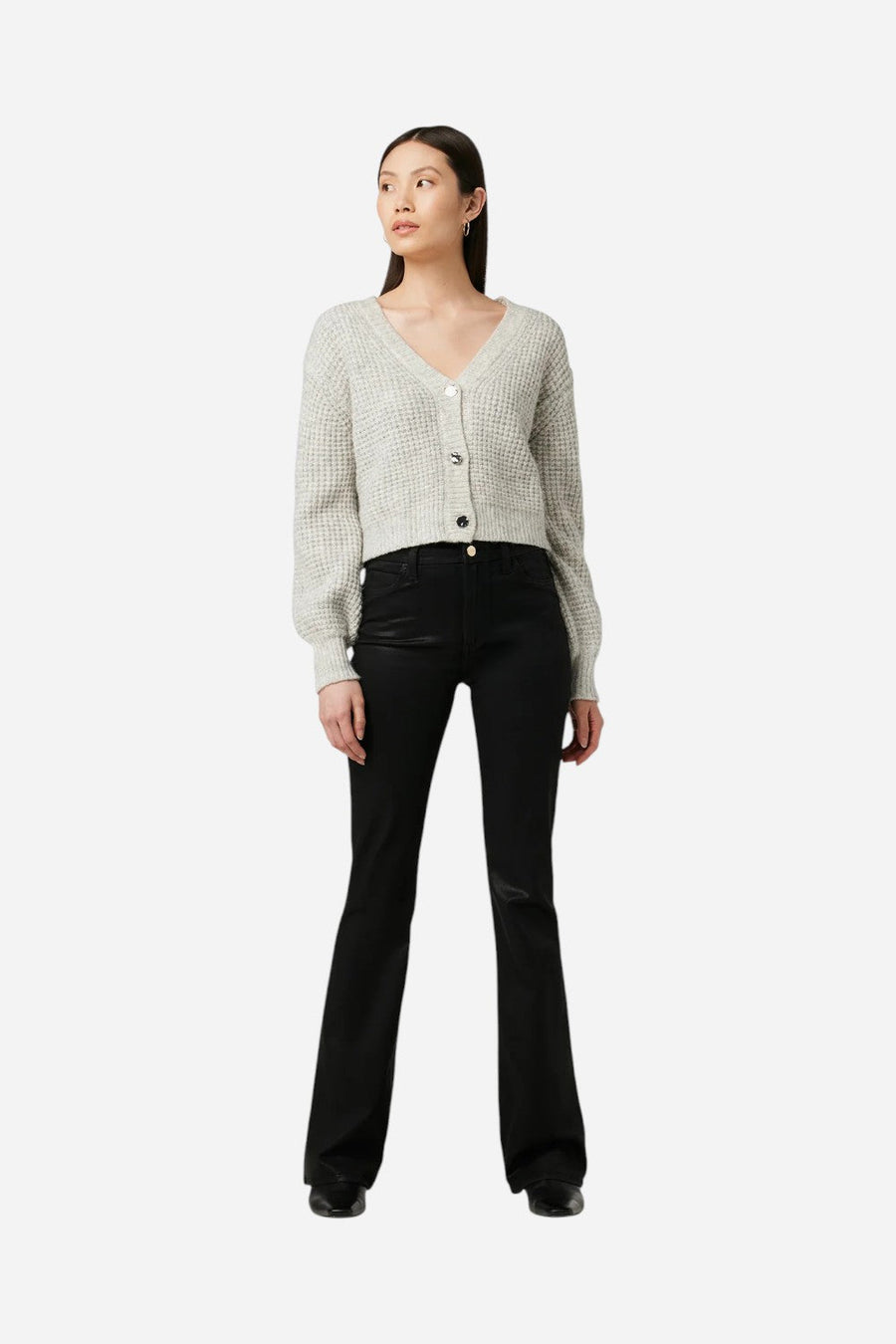 Joe's Jeans The Hi Honey Bootcut in Coated Black - 32" Inseam – alternate