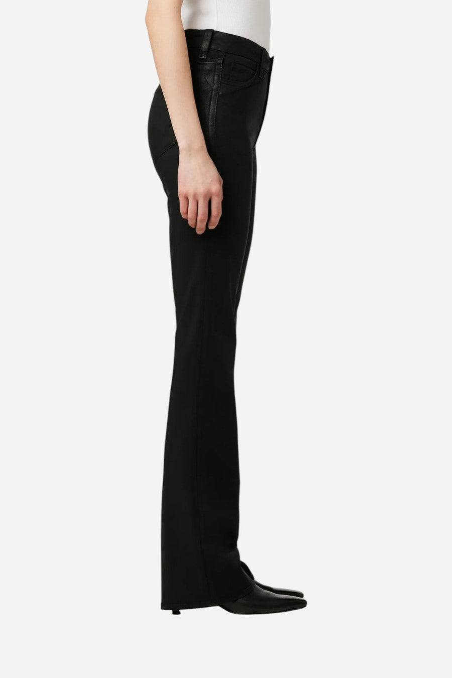 Joe's Jeans The Hi Honey Bootcut in Coated Black - 32" Inseam – back view