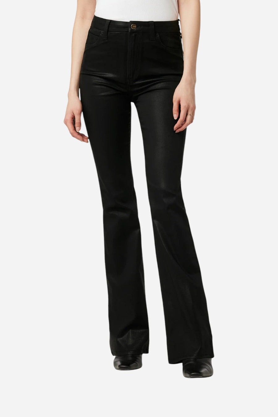 Joe's Jeans The Hi Honey Bootcut in Coated Black - 32" Inseam – front view