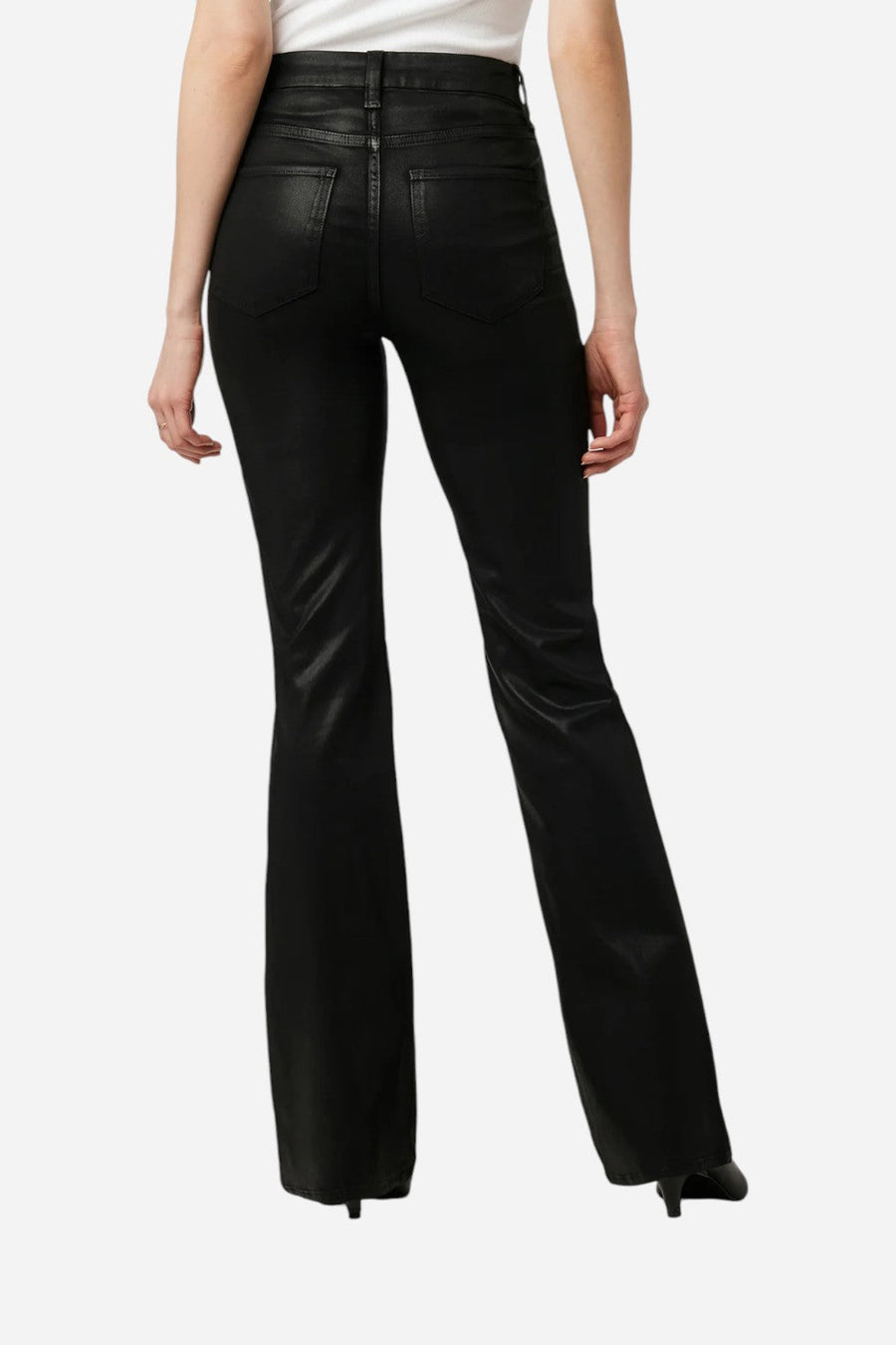 Joe's Jeans The Hi Honey Bootcut in Coated Black - 32" Inseam – side view