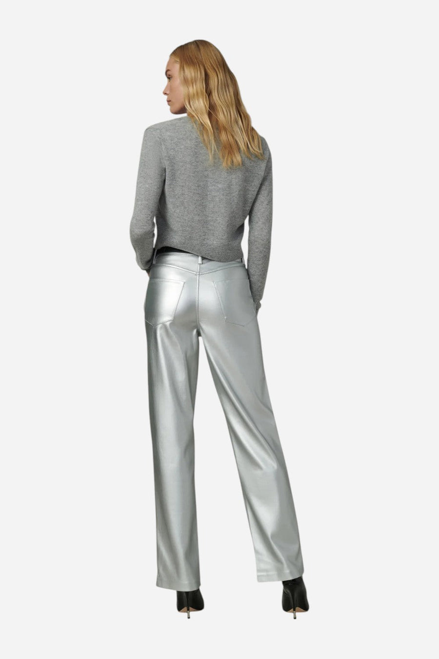 Joe's Jeans The Margot Vegan Leather in Plated Silver – alternate