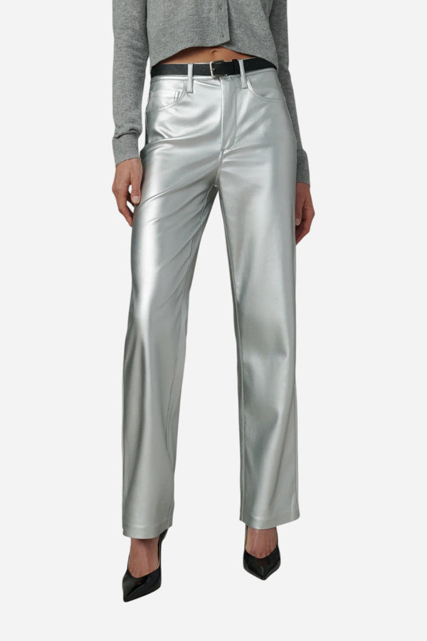 Joe's Jeans The Margot Vegan Leather in Plated Silver
