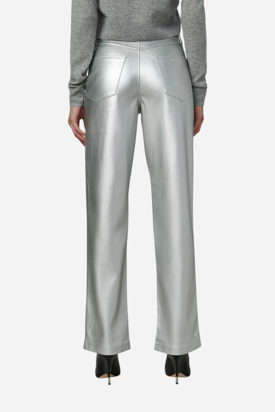 Joe's Jeans The Margot Vegan Leather in Plated Silver – side view