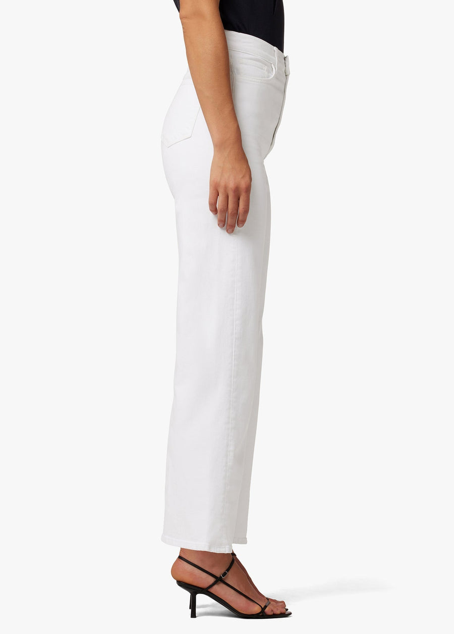 Joes Jeans The Mia High Rise Wide Ankle Vintage Stretch Trouser in White – back view