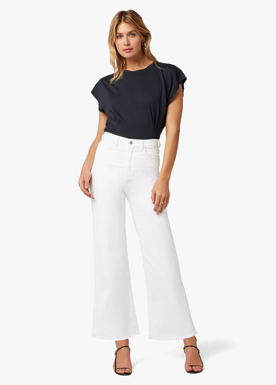 Joes Jeans The Mia High Rise Wide Ankle Vintage Stretch Trouser in White – side view