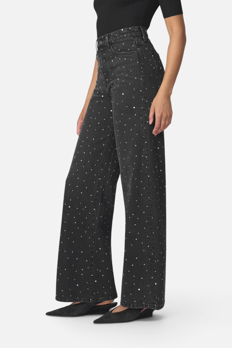 Joe's Jeans The Mia Stoned Wide Leg Jean in Asteroid Stone – back view